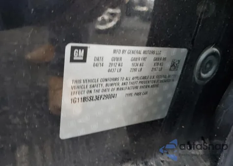 2014 Chevrolet Malibu Ls из США, поврежденный, VIN 1G11B5SL3EF290041